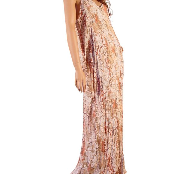 TEMPLE RO $168 Snake Print Boho Racer-Back Maxi Dress M - NEW - Made in USA - Picture 7 of 15